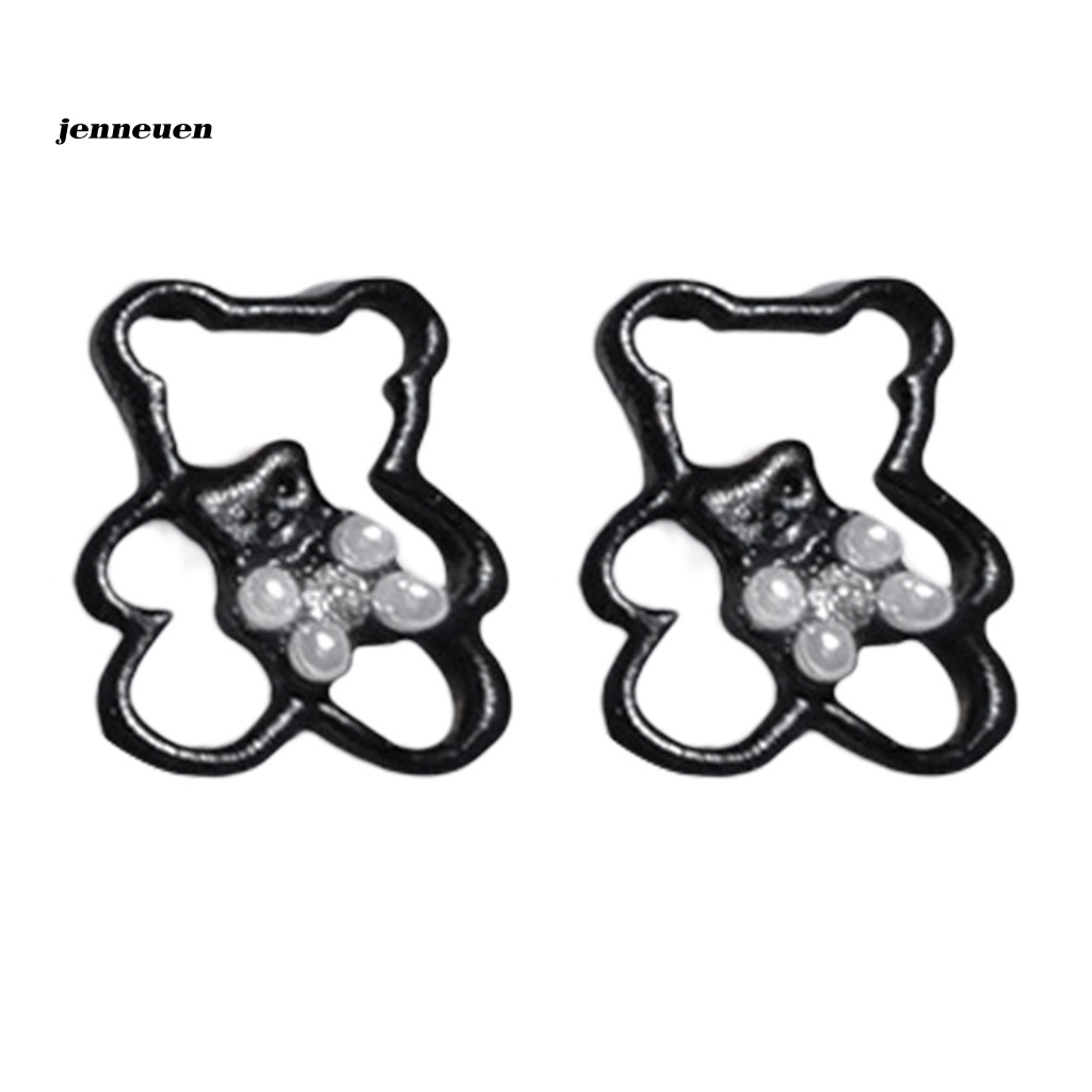 Bộ 2 Phụ Kiện Trang Trí Móng Tay Hình Gấu Hoạt Hình Nhiều Màu Edge