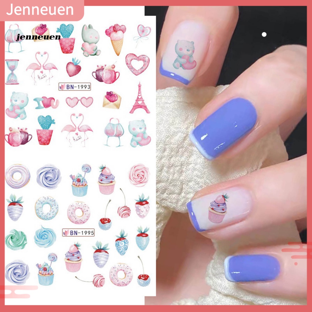 Giấy Dán Trang Trí Móng Tay Hình Trái Tim Lãng Mạn Không Phai Màu