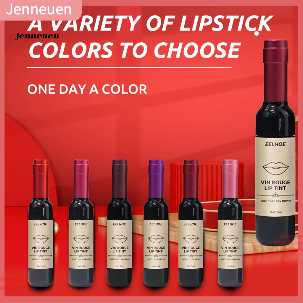 Son Môi Dạng Lỏng 5ml Màu Lì Thân Thiện Với Môi Trường Thiết Kế Hình Chai Rượu Vang Độc Đáo