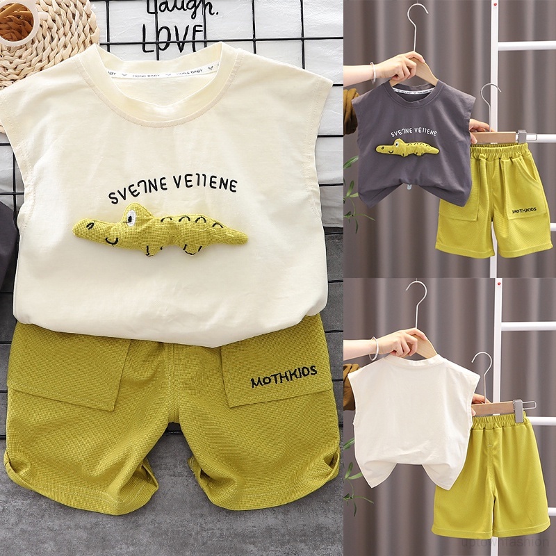 Bộ Quần Áo Thể Thao Sát Nách Năng Động Phong Cách Hàn Quốc Cho Bé