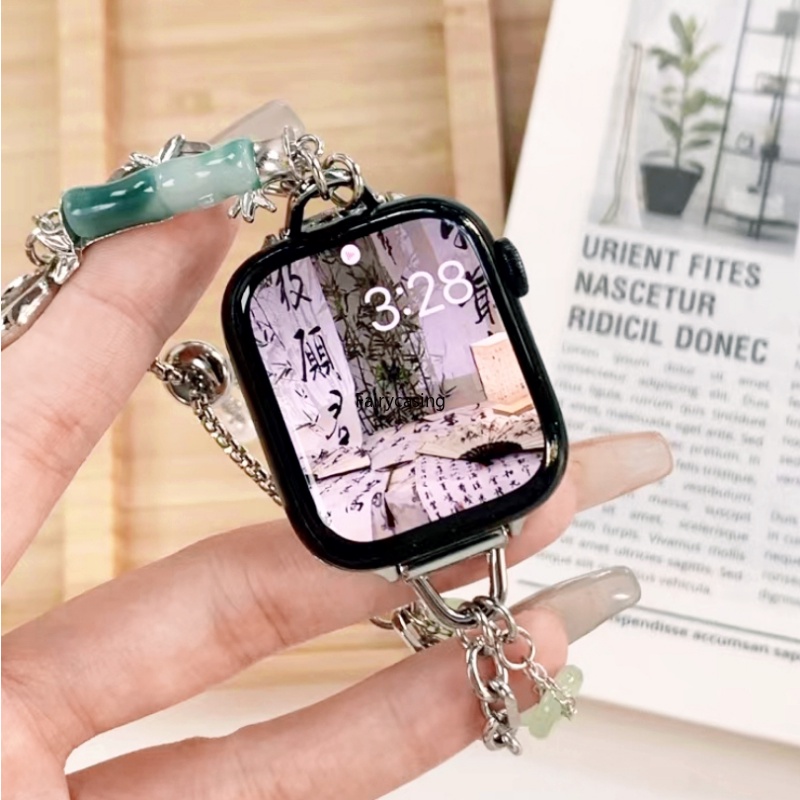 Dây Đeo Đồng Hồ 49mm 42mm 44mm Phong Cách Trung Hoa Cho iWatch Ultra Series 8 7 6 SE 5 4 3 45mm 41mm