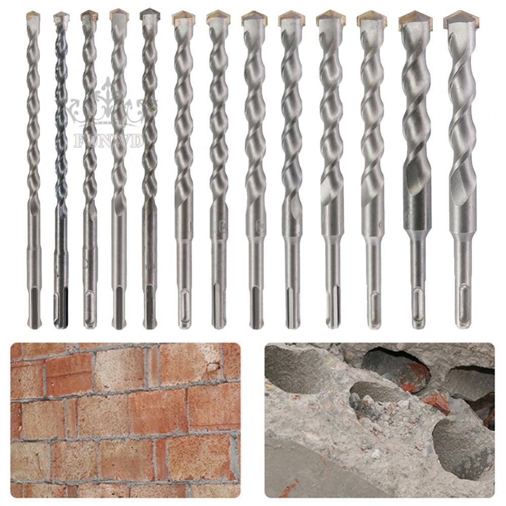 【FUNWD】Advanced Twin Spiral 200mm Carbide Steel Impact Drill Bit for Precision Drilling