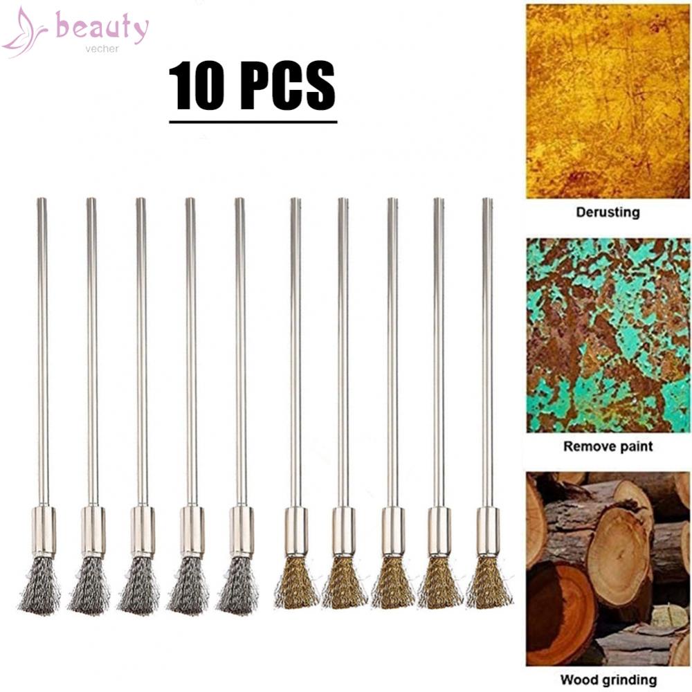 Set 10 Chổi Đánh Bóng Thay Thế Bằng Thép Không Gỉ Dài 100mm