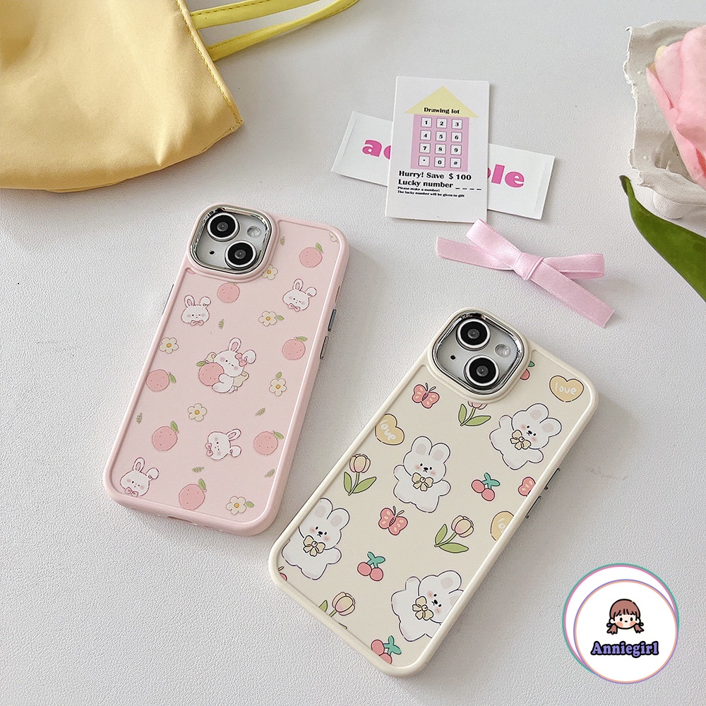 Ốp Điện Thoại TPU Mềm Chống Sốc In Hình Hoa Và Thỏ Dễ Thương Cho iPhone 14 Pro Max 13 12 / 12pro 11 Pro Max