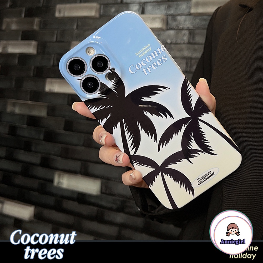 Ốp Điện Thoại Cứng Chống Sốc In Hình Cây Dừa Thời Trang Cho iPhone 14 13 12 11 Pro Max 11 Xr Xs Max 7 8Plus