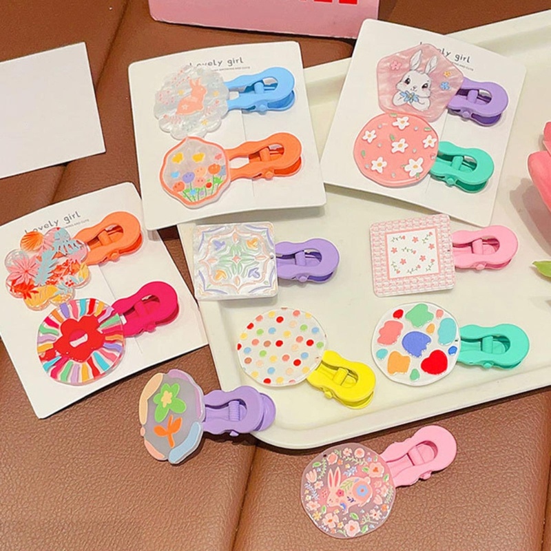 Set 2 Kẹp Tóc Màu Sắc Ngọt Ngào Xinh Xắn Cho Nữ