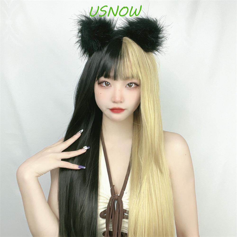 Bộ Tóc Giả Dài Thẳng Màu Đen Dùng Hóa Trang Lolita Cho Nữ