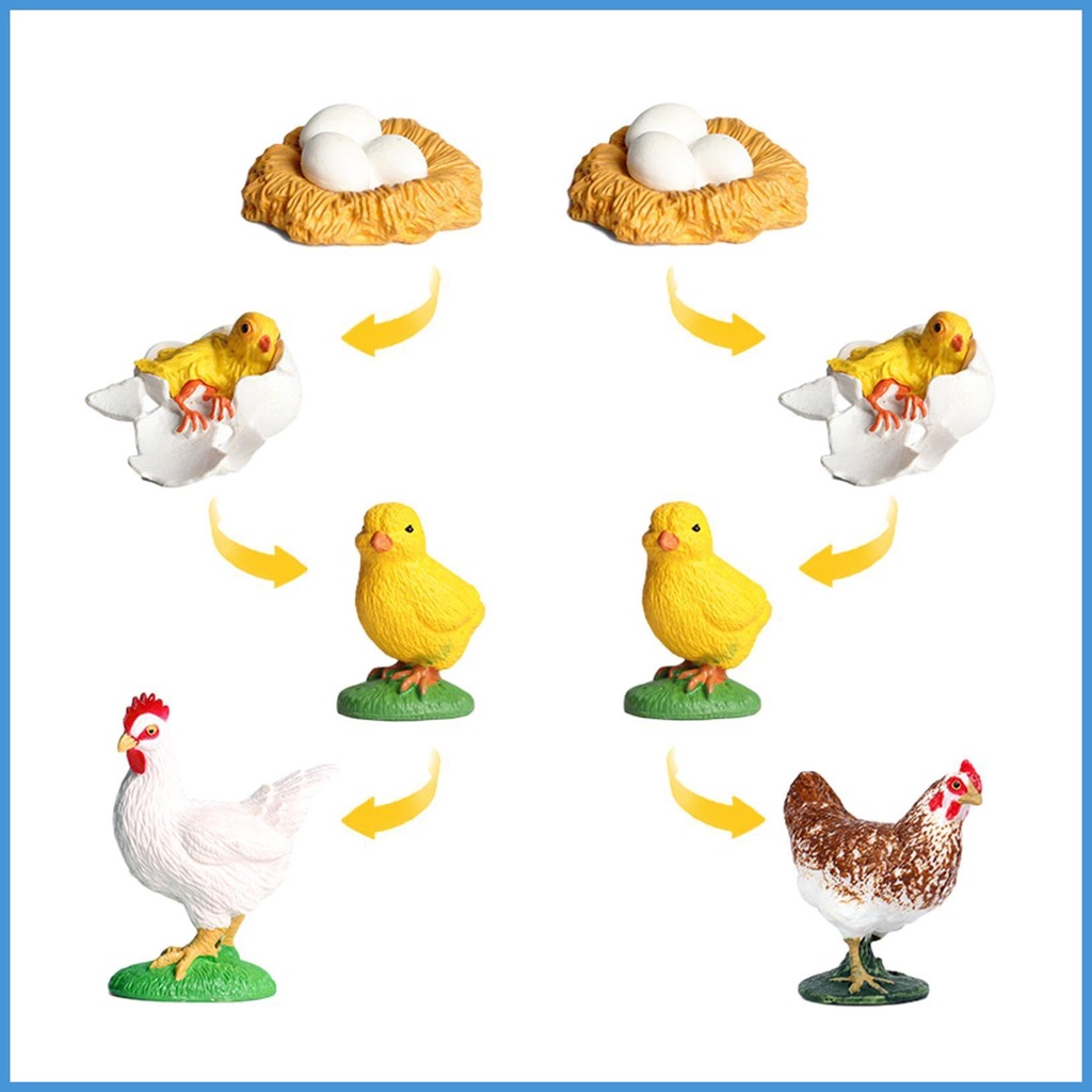 Set 8 Mô Hình Đồ Chơi Chú Gà Mini Đa Năng Cho Bé Gái