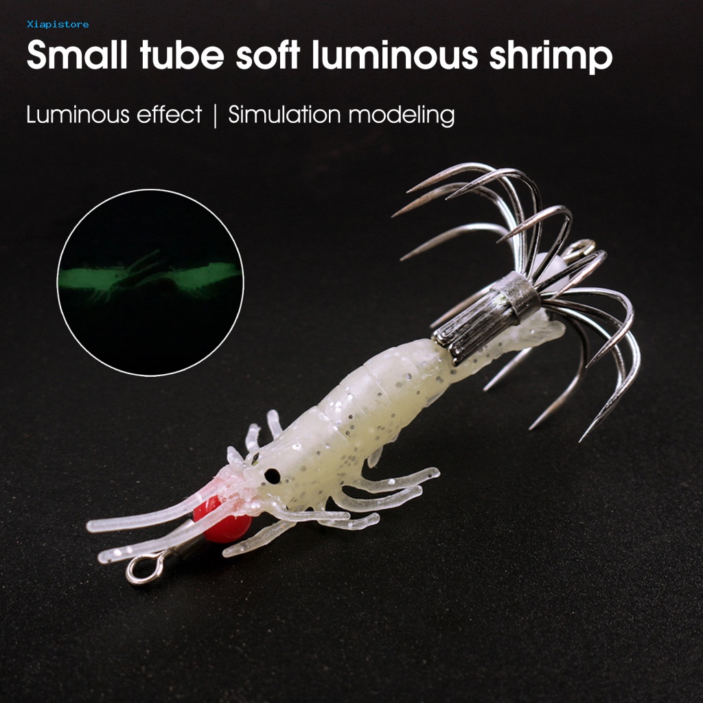 Mồi Câu Cá Giả Hình Tôm Bằng Silicone Mềm Hiệu Ứng Dạ Quang