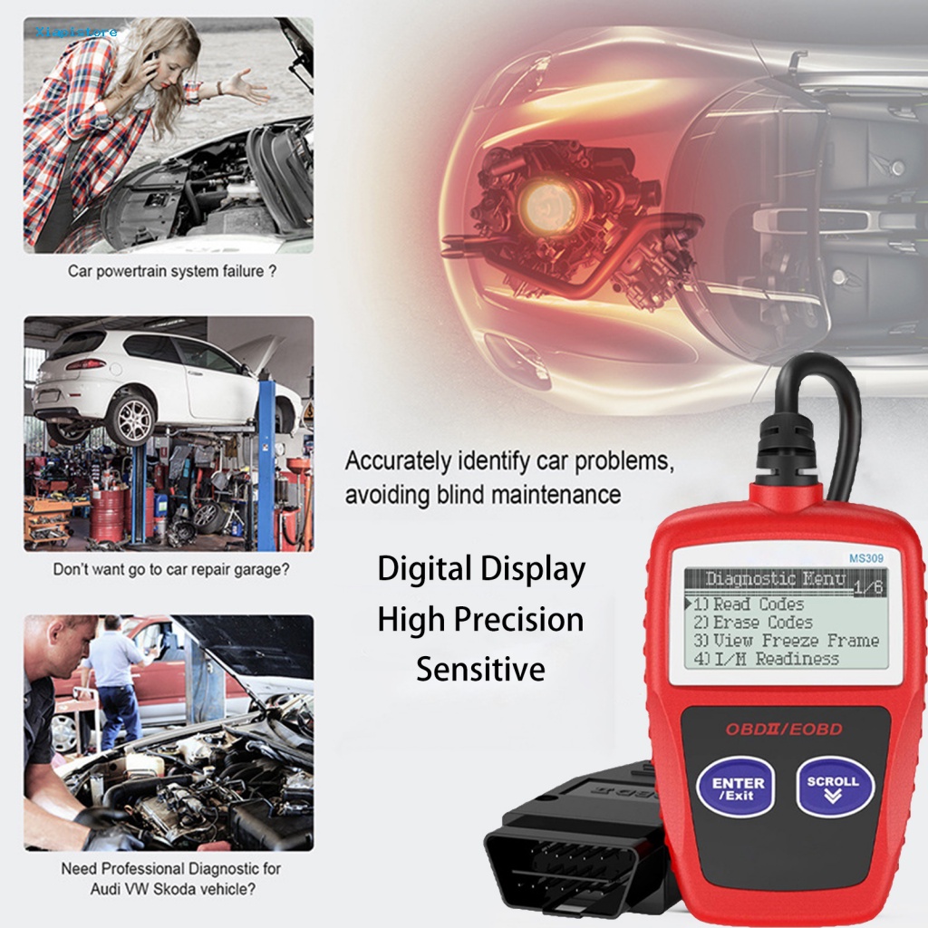 Máy Quét Chẩn Đoán Lỗi Ô Tô OBD2 MS309 Màn Hình Kỹ Thuật Số Độ Chính Xác Cao