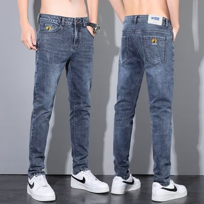 Quần jean ống đứng skinny Màu Trơn quần skinny jean nam thời trang simple quần jean đen nam phong cách Hàn Quốc Quần jean ôm