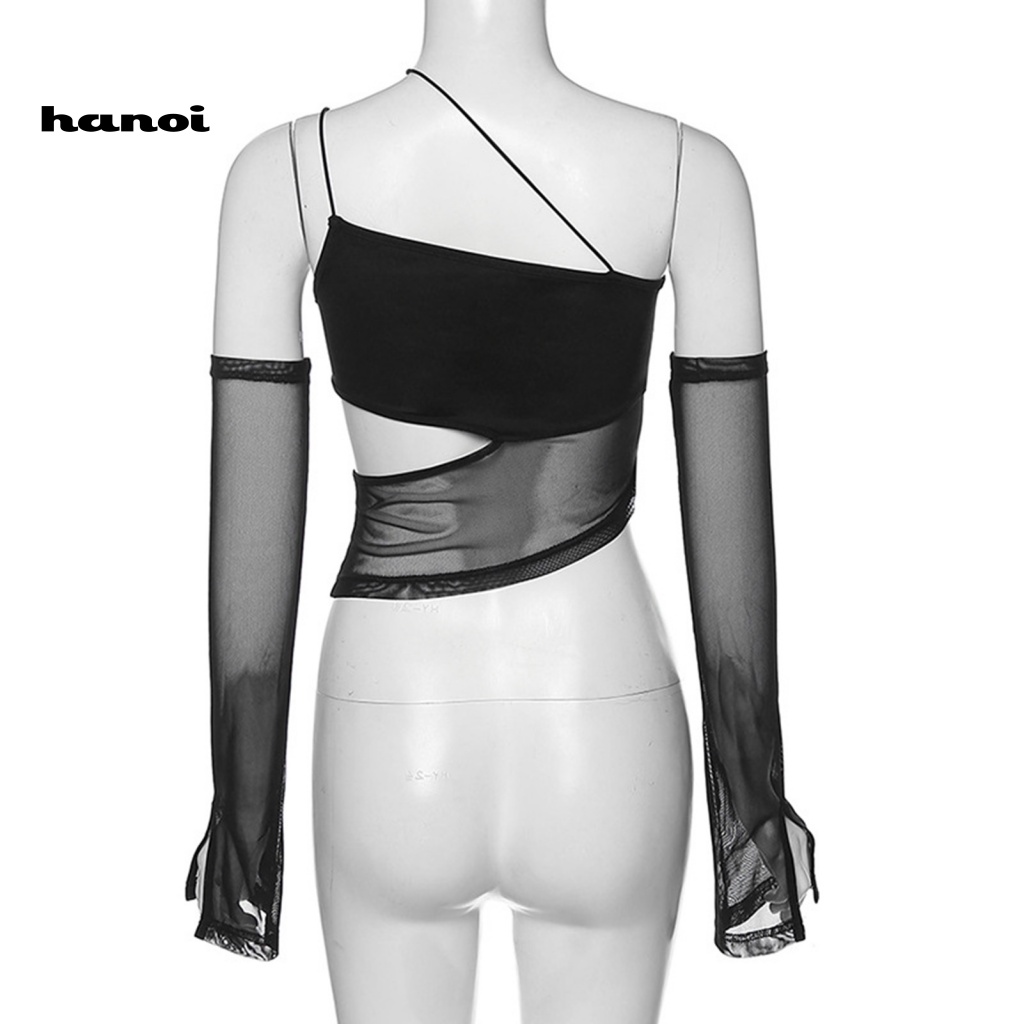 Áo Crop Top Trễ Vai Mềm Mại Xuyên Thấu Gợi Cảm Cho Nữ Mặc Hàng Ngày