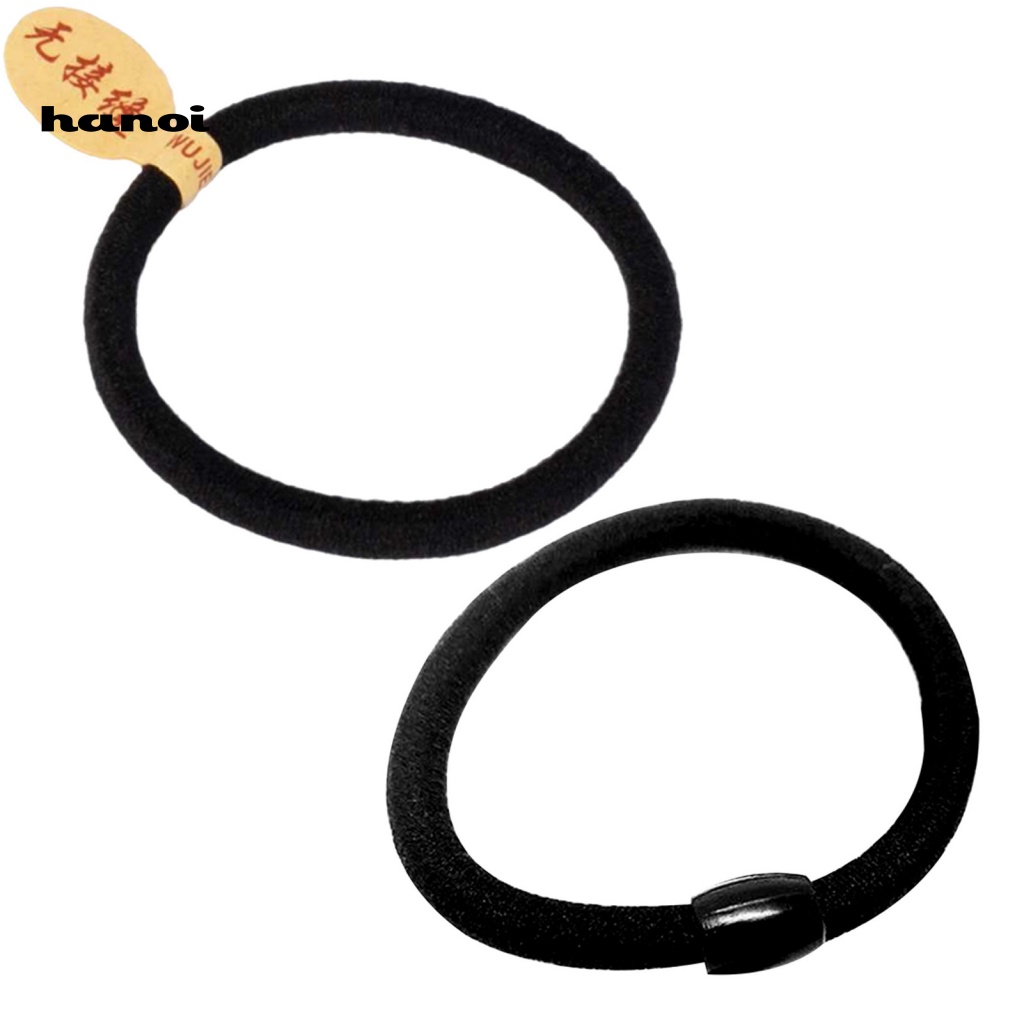 Dây Buộc Tóc Dày Dặn Màu Đen Độ Co Giãn Cao Không Đường May Chống Mài Mòn Cho Nữ