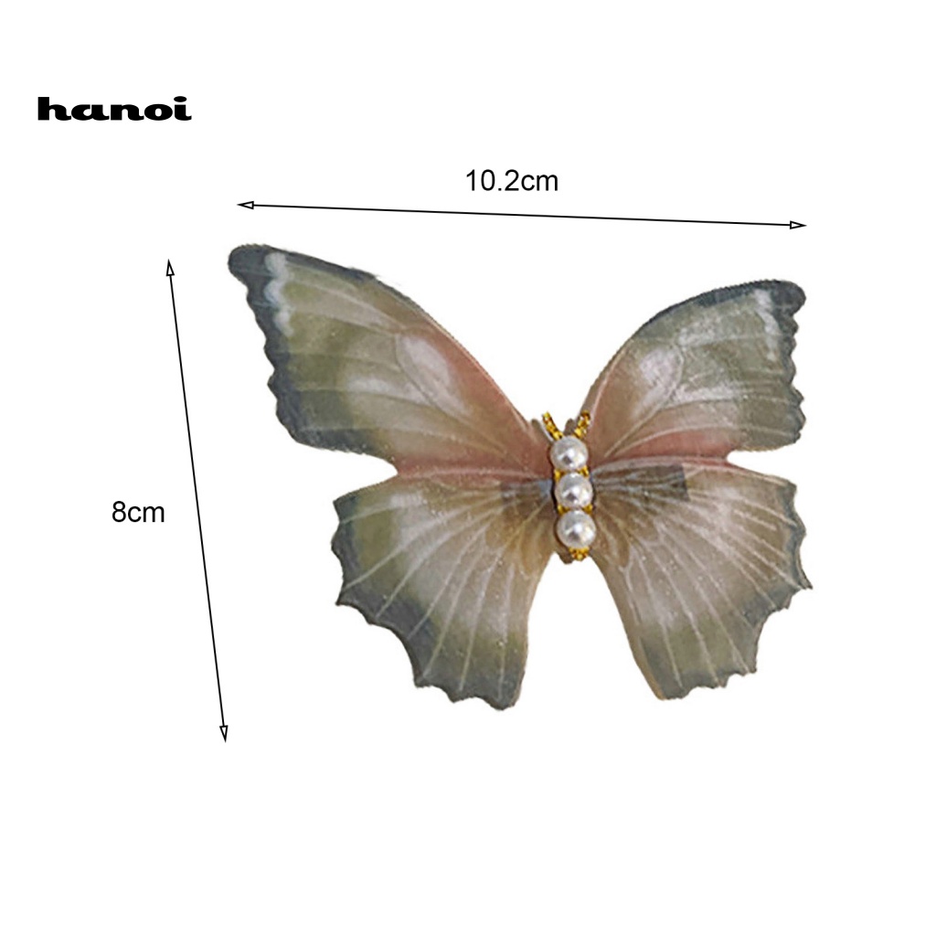 Kẹp Tóc Vải Tuyn Hai Lớp Đính Ngọc Trai Nhân Tạo Ổn Định Thanh Lịch Dành Cho Nữ