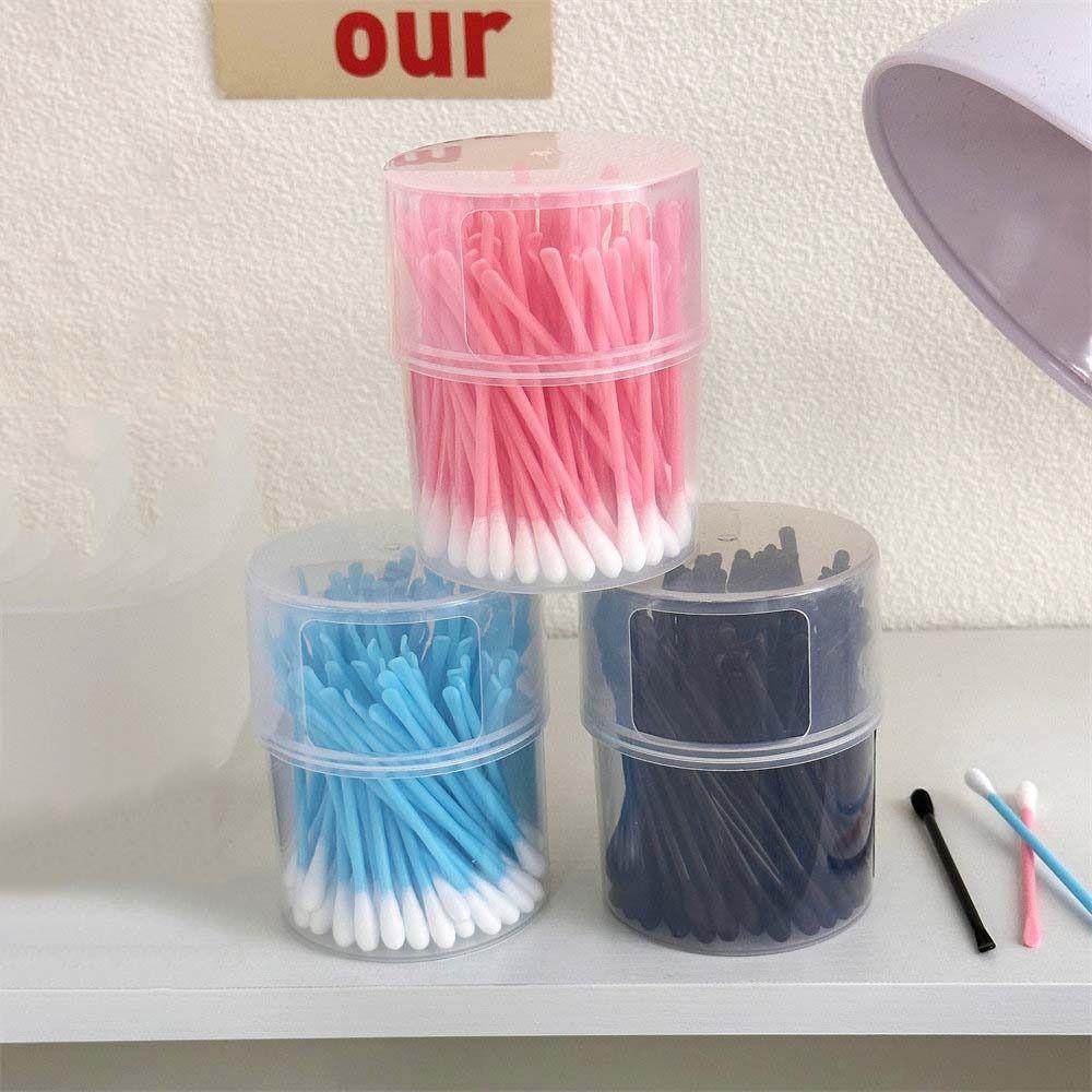 Bộ 100 Tăm Bông Cotton Hai Đầu Dùng Một Lần Để Trang Điểm Làm Sạch Tai / Lông Mi / Mũi / Môi