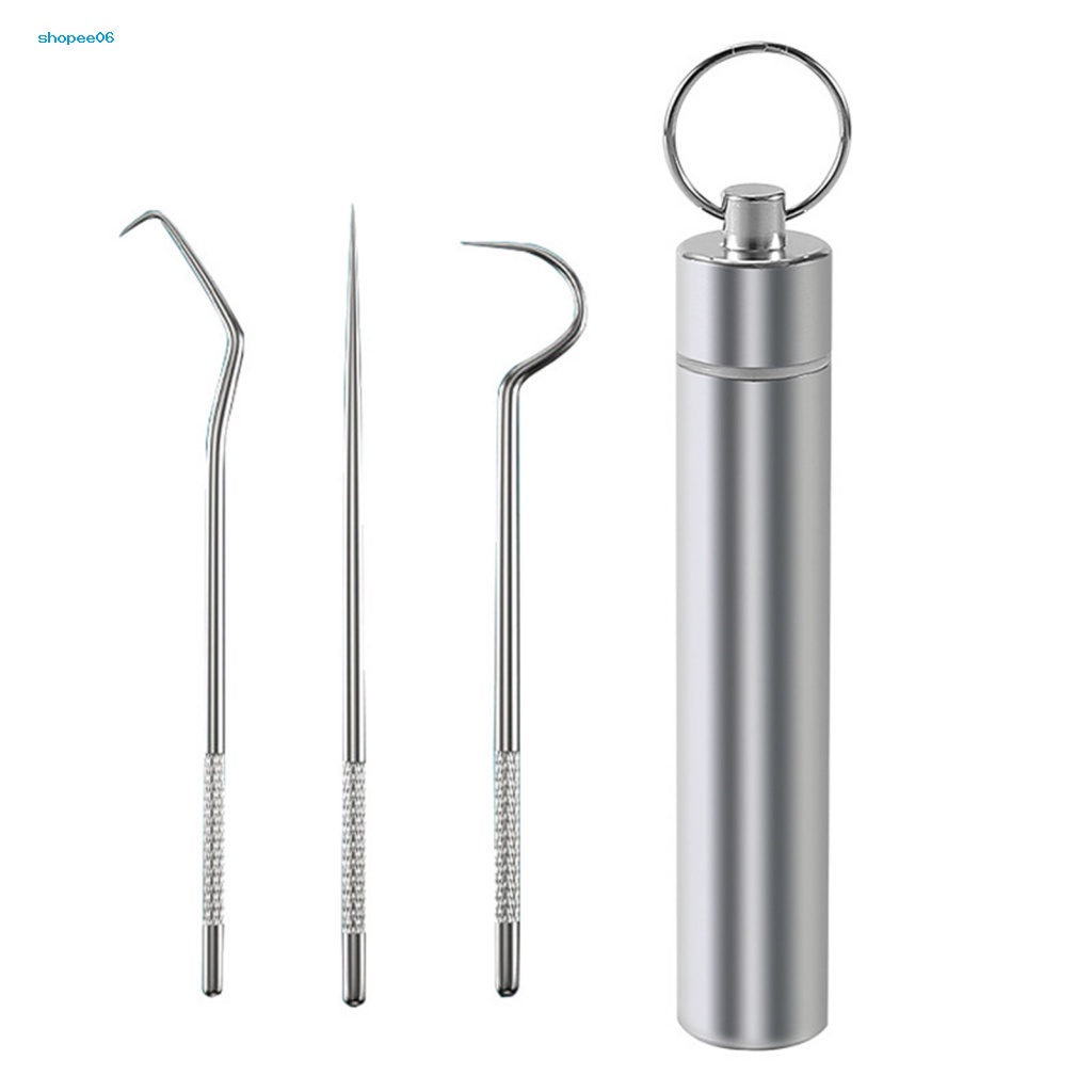 Bộ 4 Cây Tăm Xỉa Răng Bằng Thép Không Gỉ Dễ Sử Dụng