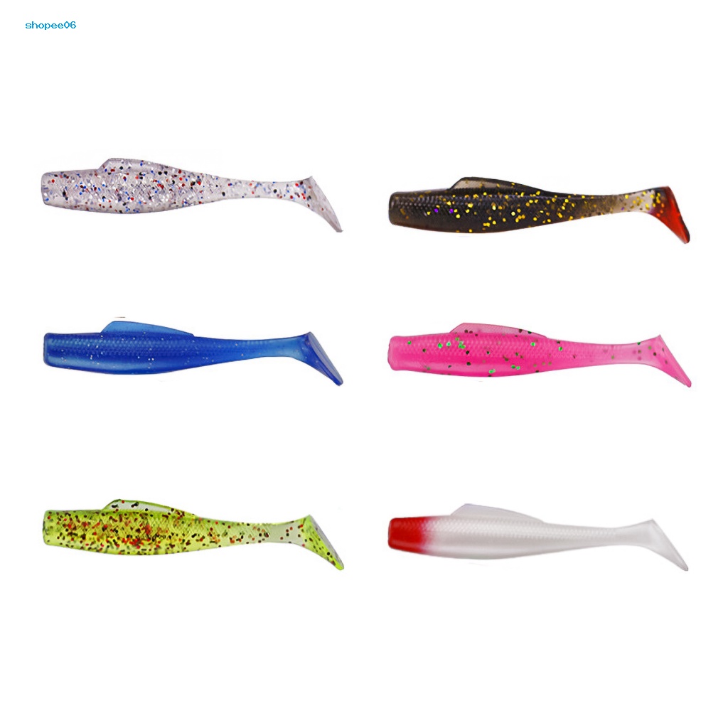 Set 6 Mồi Câu Cá Giả 85cm 5g Mềm Mại Hình Chữ T