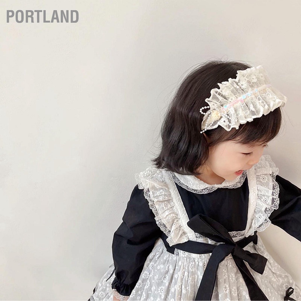 Băng Đô Ren Đính Ngọc Trai Phong Cách lolita Cho Bé Gái