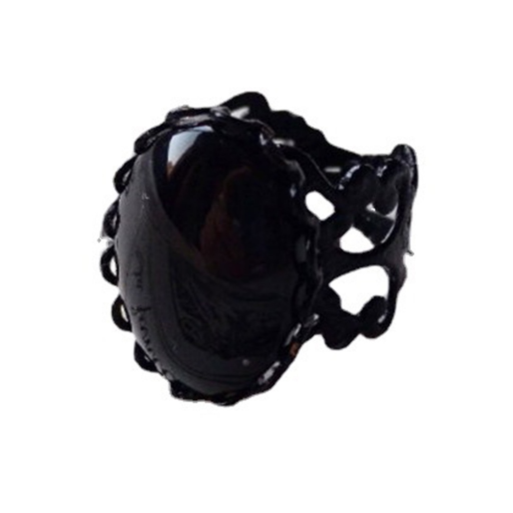 Cửa Hàng Tốt Nhất| Nhẫn Hở Đính Đá Pha Lê Nhân Tạo Màu Đỏ Phong Cách Gothic Cổ Điển Thời Trang