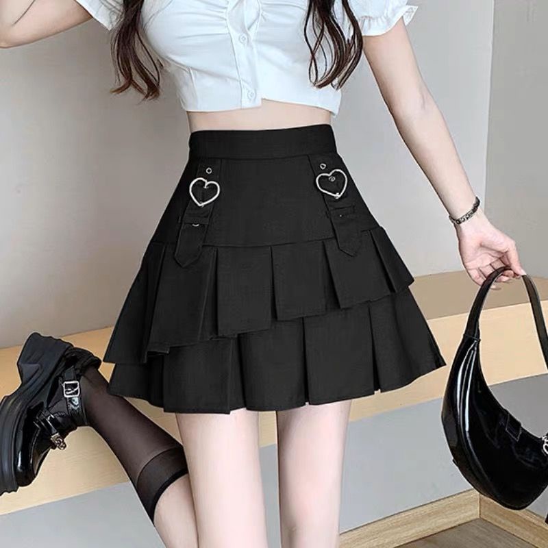 Chân Váy Ngắn Chữ a Lưng Cao Xếp Ly Lệch Tà Thời Trang Mùa Hè Hàng Mới Dành Cho Bạn Nữ