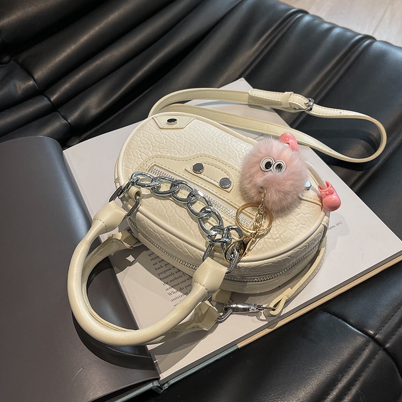 Yadou cro heart bowling crossbody bag túi da nữ thời trang