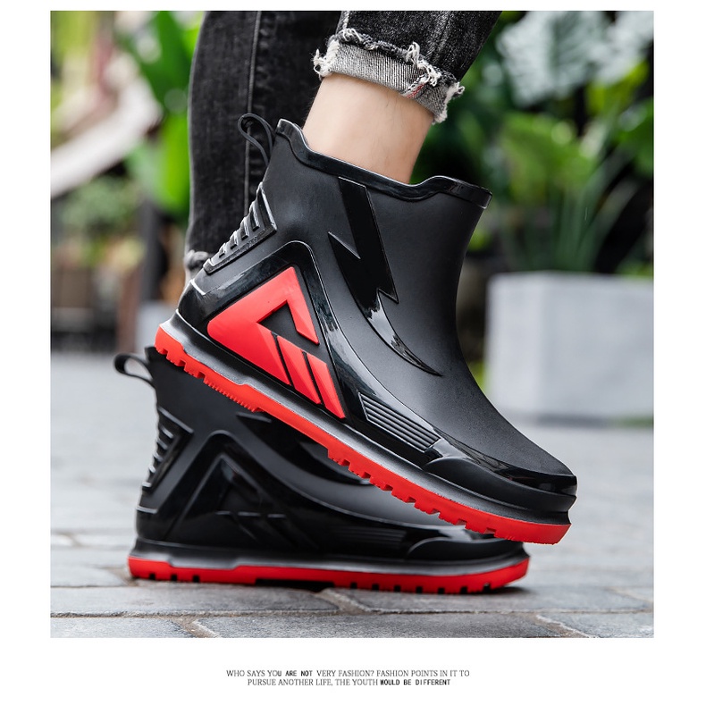 Giày Bốt Cao Su Đi Mưa / Câu Cá Đế Dày Chống Trượt / Thấm Nước Thời Trang Cho Nam Và Nữ