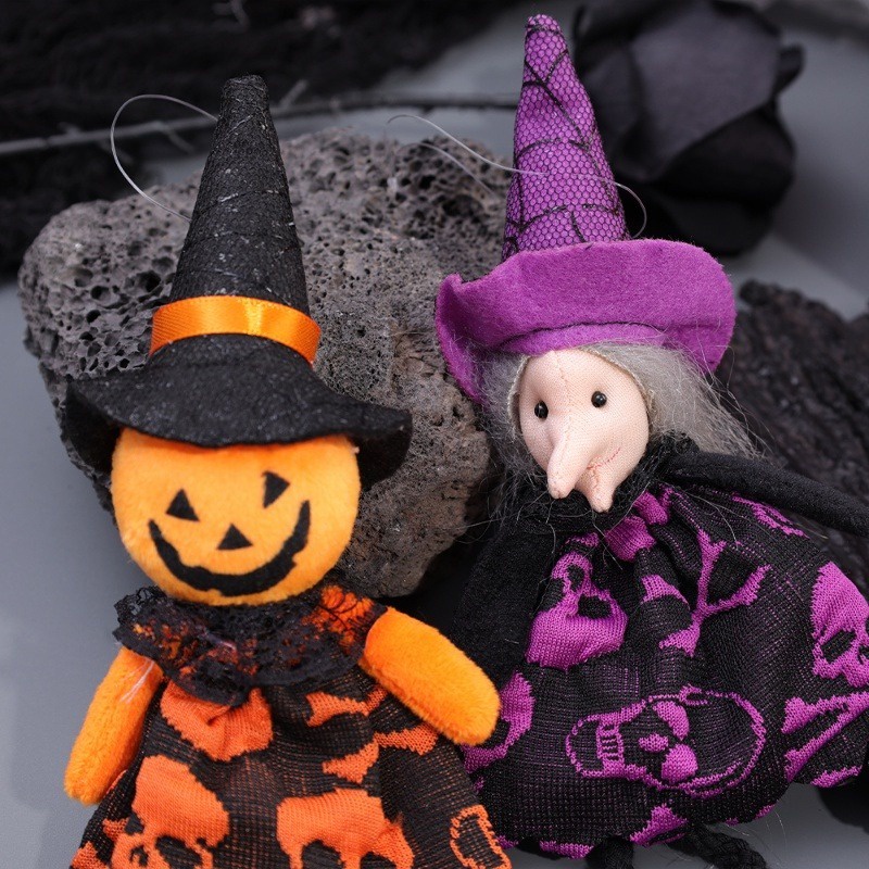 Búp Bê Nhồi Bông Hình Phù Thủy Bí Ngô Hoạt Hình Sáng Tạo Trang Trí Nhà Cửa Dịp Halloween