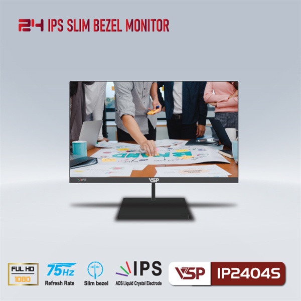 Màn hình VSP IPS Thinking 24inch tràn viền IP2404S Black (Cái)