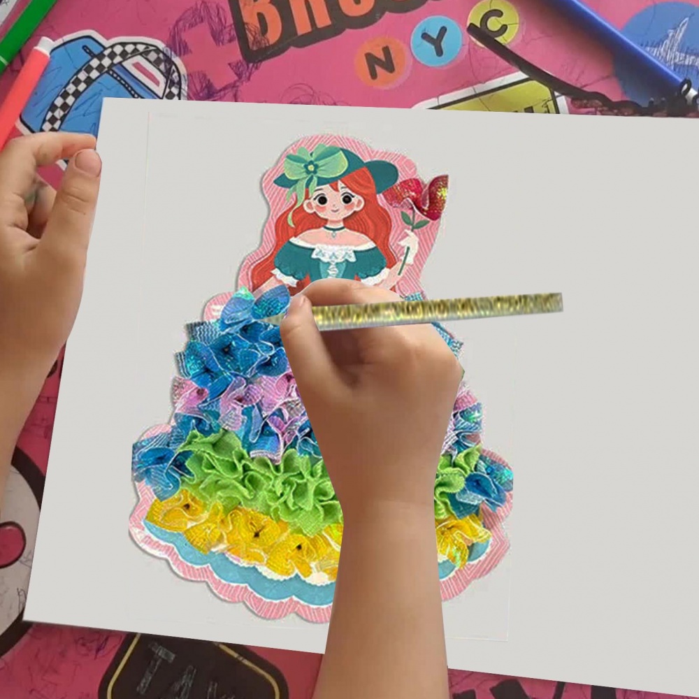 Bộ Sách Vải Vẽ Tranh 3D DIY Hình Hoạt Hình Vô Cực Dành Cho Trẻ Em