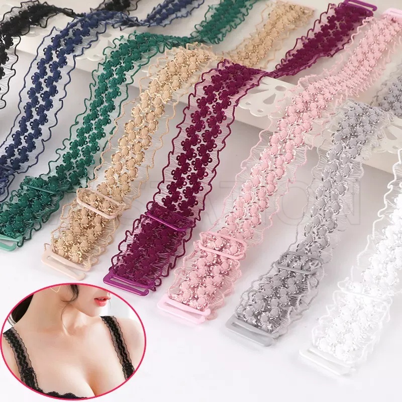 1 Cặp Dây Đeo Vai / Áo lót Đôi Co Giãn Không Đường May Chống Trượt Dáng Thẳng / Dây Áo Ngực / Hở Lưng Trang Trí