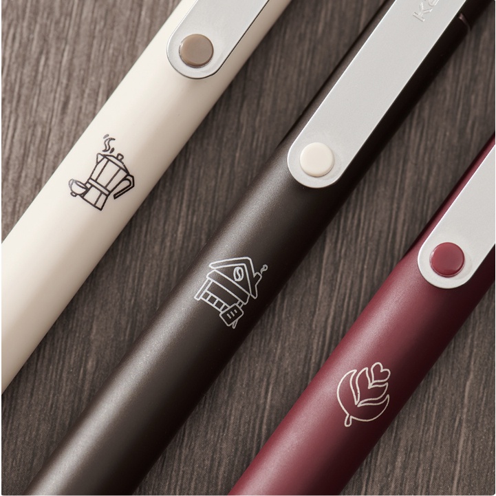 Bộ 3 bút bi gel KACO MIDOT Coffee ngòi 0.5mm