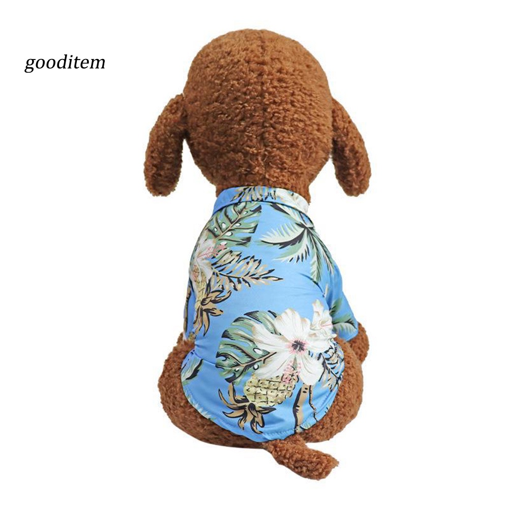 Gooditne Áo Sơ Mi Đi Biển Mùa Hè Họa Tiết Cây Dừa Dễ Thương Phong Cách Hawaii Cho Cún Cưng
