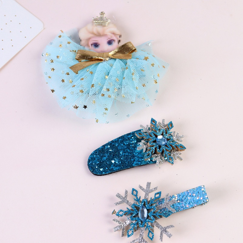 Bộ Vòng Cổ + Vòng Tay + Dây Chuyền Bằng Hợp Kim Dầu In Hình Công Chúa Elsa Phong Cách Mới Cho Bé #