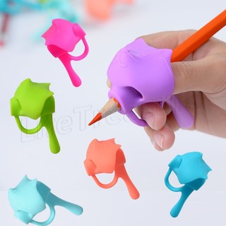 Dụng cụ chỉnh sửa tư thế cầm bút silicone chỉnh sửa tư thế ngón tay / giá đỡ bút viết cho trẻ em / ba ngón tay / học sinh