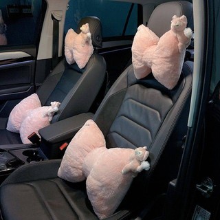 Car Headrest Back Cushion Throw Pillow Internet Celebrity Winter Plush Cute Car Interior Supplies Creative Car Waist Pad Pillow Goddess YUfb