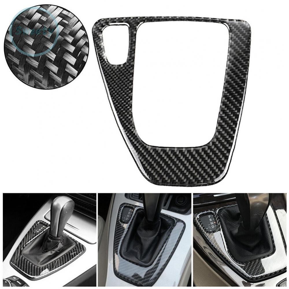Miếng Dán Bảng Điều Khiển Cần Gạt Số Trái Bằng Sợi Carbon Cho BMW 3 E90