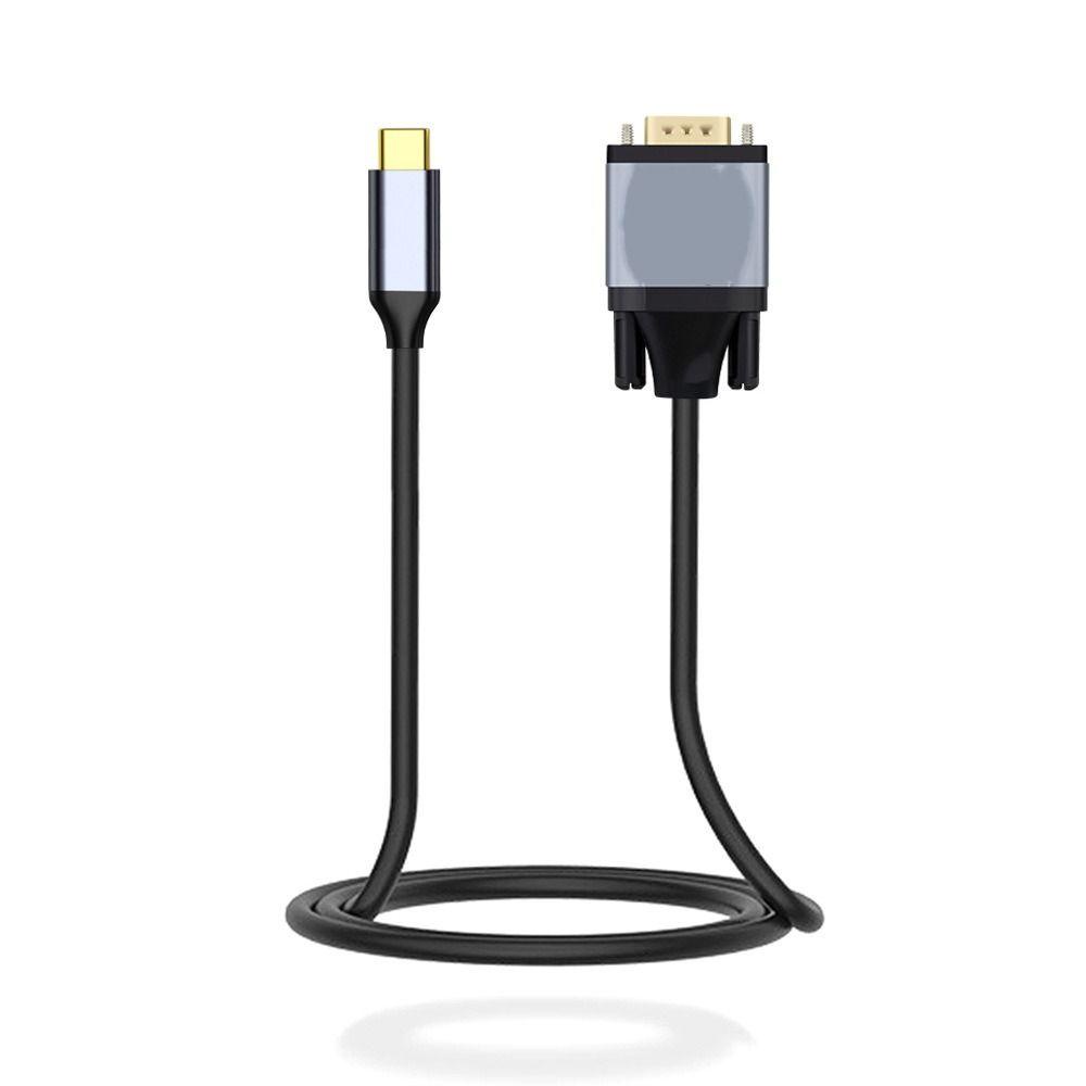 Dây Cáp Nối Dài 1.8M Đầu Type-C Sang VGA Bằng Hợp Kim Nhôm 3.1 24pin 10Gbps Tiện Dụng Cho Màn Hình / Máy Chiếu / TV / Laptop