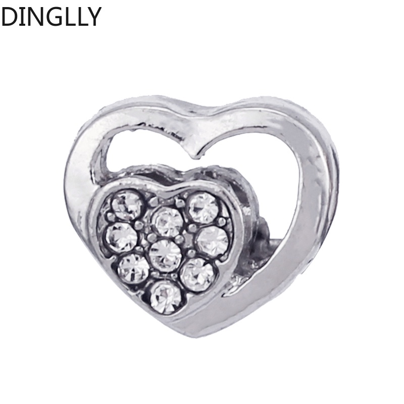 Hạt Xâu Chuỗi Bằng Hợp Kim Bạc Màu Sắc Trắng Hình Trái Tim Dùng Làm Trang Sức Diy