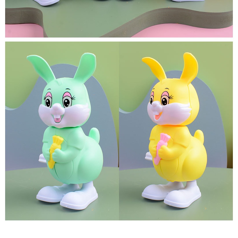 Đồ Chơi Thỏ Chạy Cót Nhún Nhảy, Đầu Xoay 360 Độ Đáng Yêu Cho Bé