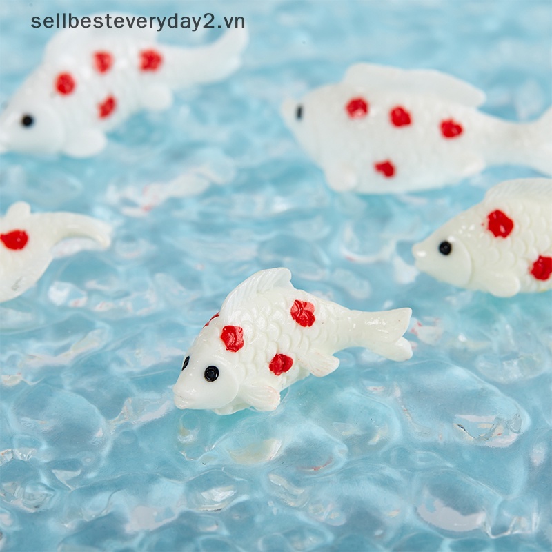 Mô Hình Cá Sen Mini Bằng Nhựa Resin Trang Trí Bể Cá Màu Sắc Sặc Sỡ DIY