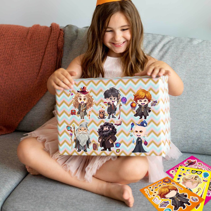 Bộ 8 Miếng Dán Xếp Hình Harry Potter Dễ Thương Tương Tác Giữa Cha Mẹ Và Bé DIY