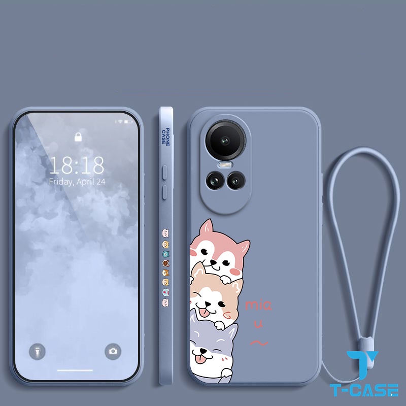 Ốp lưng OPPO Reno 10 5G Reno 10Pro 5G Ốp Điện Thoại Silicon Mềm Hình Cún Dễ Thương Có Nắp Lens Cho OPPO Reno 10 5G Reno 10Pro 5G 2A-GG