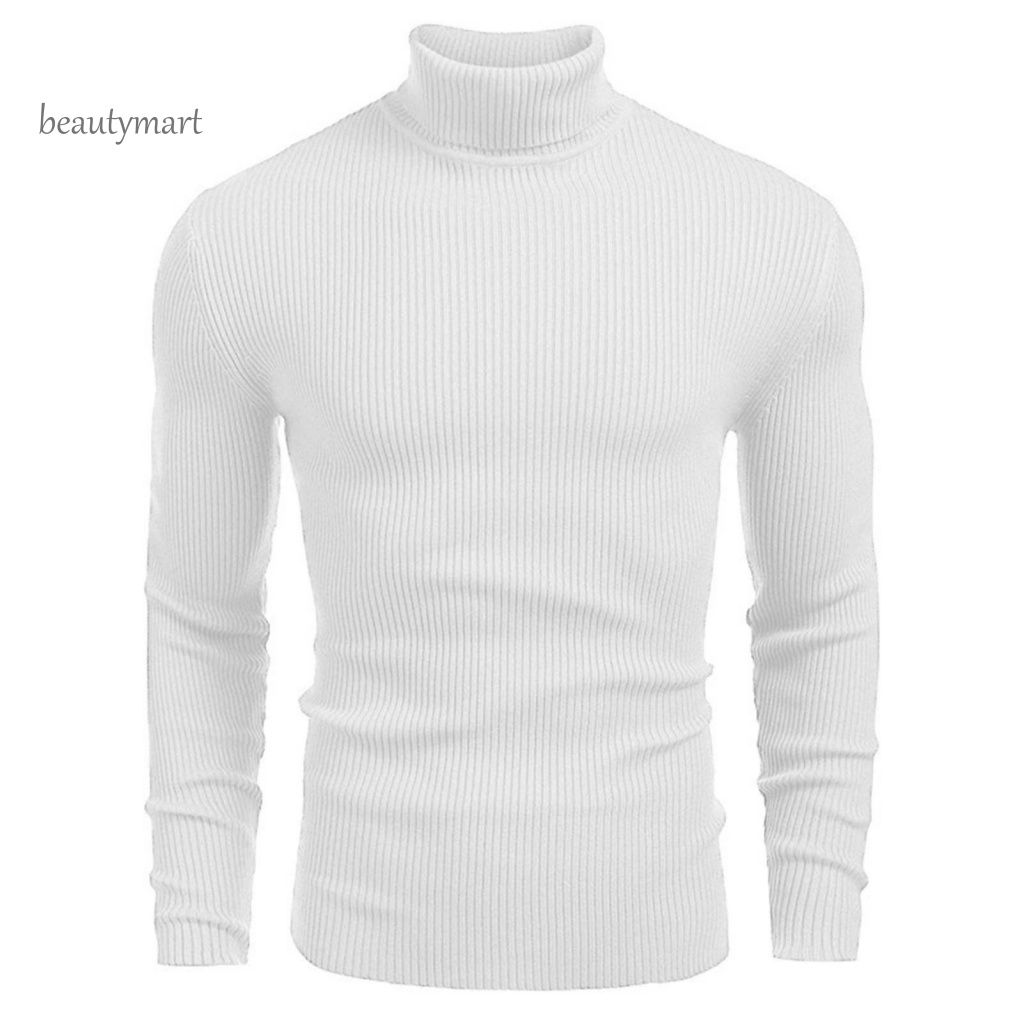 Áo Sweater Dệt Kim Cổ Cao Ôm Dáng Co Giãn Chống Dầu Thời Trang Thu Đông Cho Nam