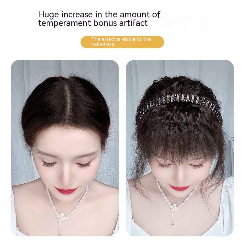 Tóc Mái Giả Màu Trắng Đính Đá Thời Trang Cho Nữ