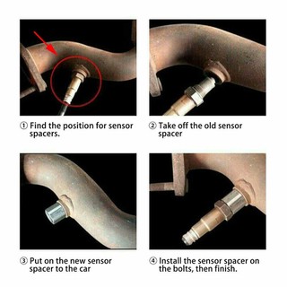 Oxygen O2 Sensor Spacer Adapter Plug Catalytic Converter Check Fix  X2