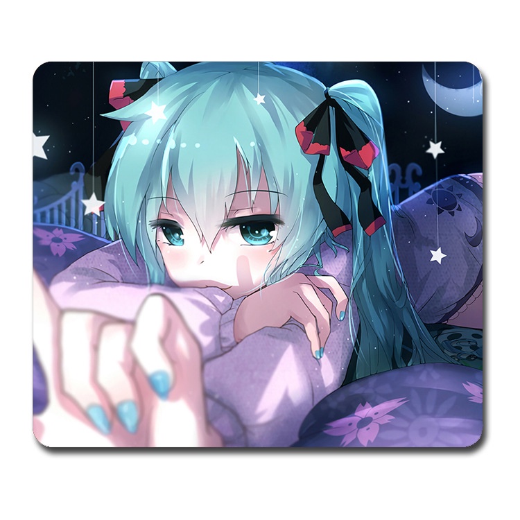 Tấm Lót Chuột Và Bàn Phím Dày Hai Chiều In Hình Hatsune Miku Kích Thước 26X21