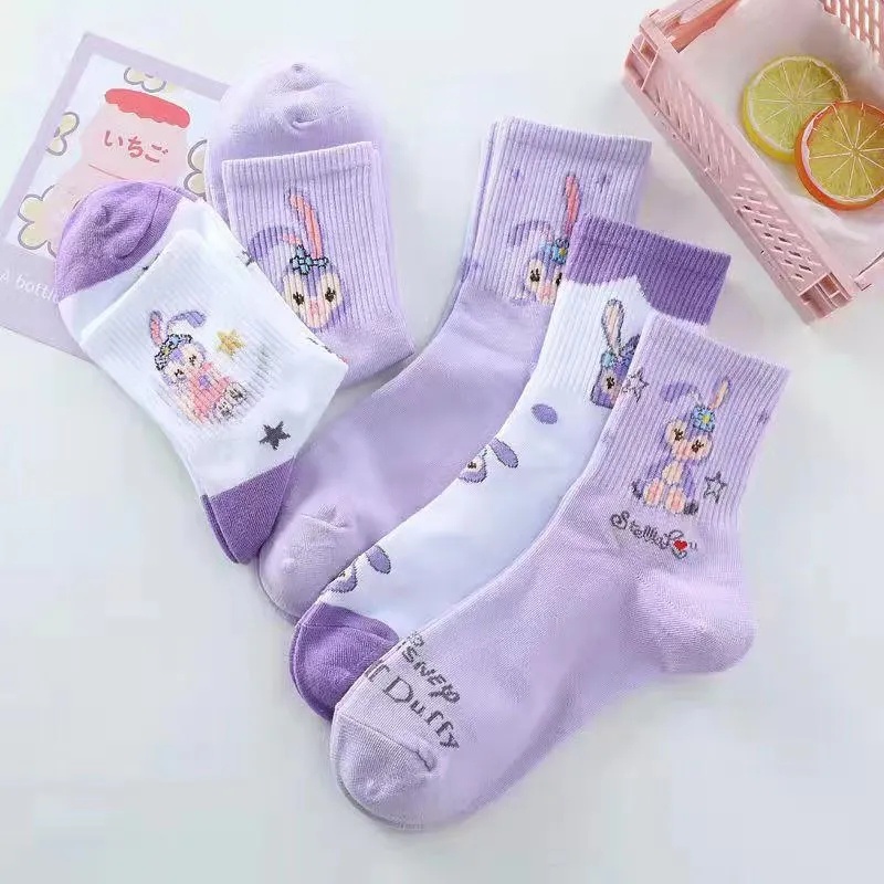 Bộ 5 Đôi Vớ Cotton Thoáng Khí In Hoạt Hình Toy Story Dễ Thương Cho Bé Gái