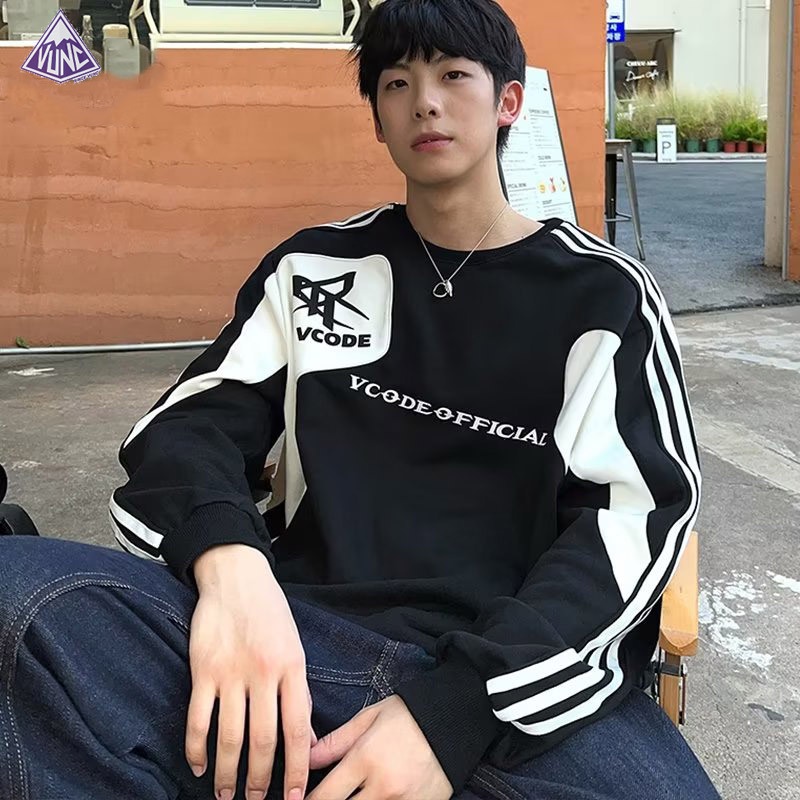 Áo Sweater Cổ Tròn Dáng Rộng In Họa Tiết Kiểu Đường Phố Mỹ Thời Trang Cho Nam