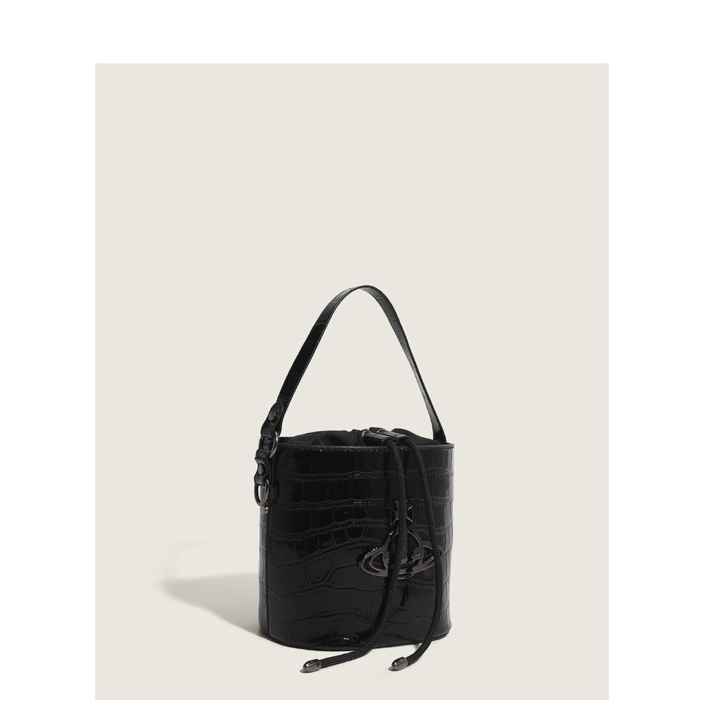 Túi Đeo Vai Dây Rút Họa Tiết Da Cá Sấu Thời Trang Cho Nữ