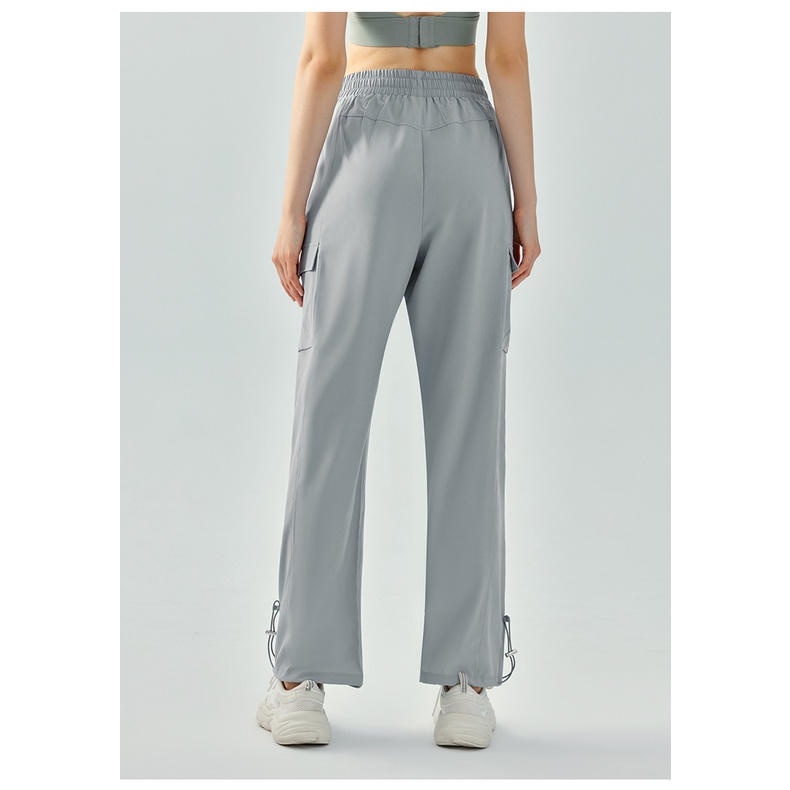 Quần Thể Thao Lưng Cao Dáng Rộng Co Giãn Cao Khô Nhanh Cho Nữ Chạy Bộ Ngoài Trời